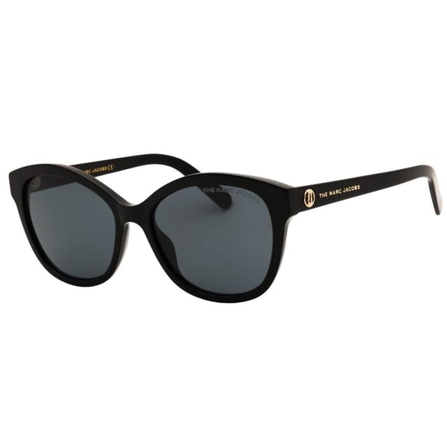 Marc Jacobs Marc Jacobs Men's Grey Lens Gold Logo Black Sunglasses - 2