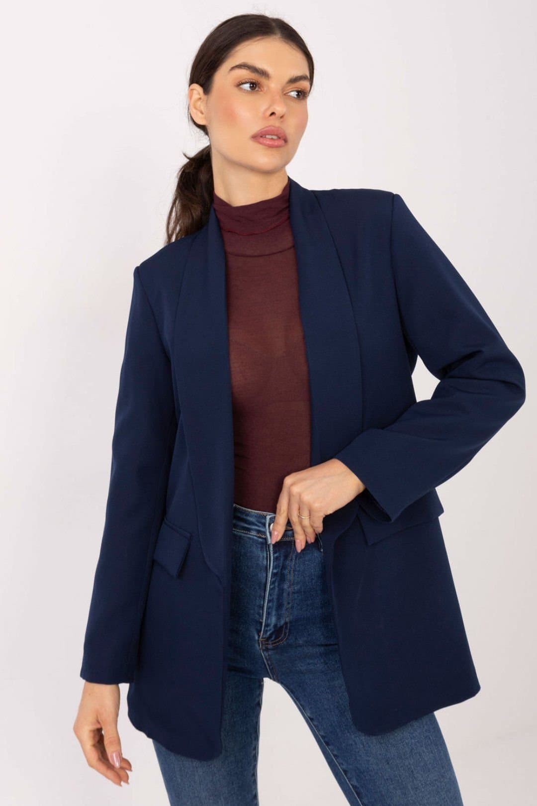 Love Lace Love Lace Women's Padded Shoulder Blazer in Blue