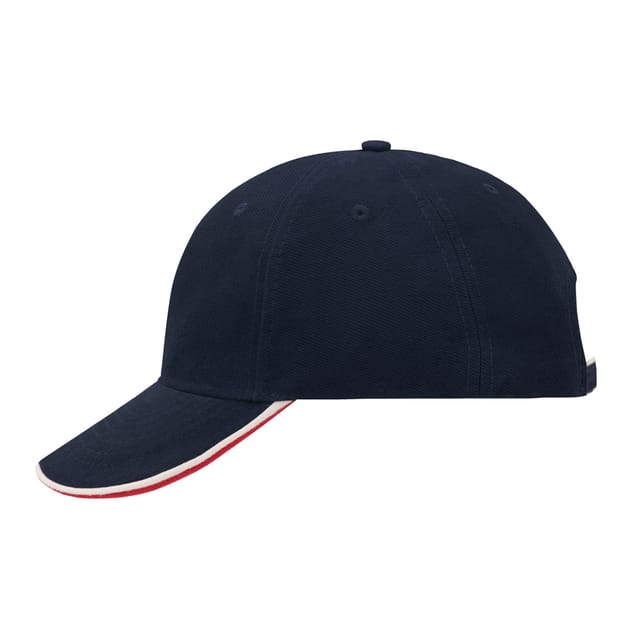 Myrtle Beach Myrtle Beach Men's 6 Panel Double Sandwich Peak Cap in Navy - 3