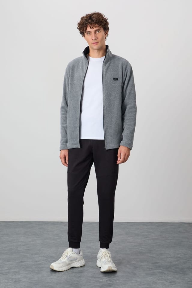 Tommy Life Tommy Life Men's Plush Zip-Front Sweatshirt in Grey - 2