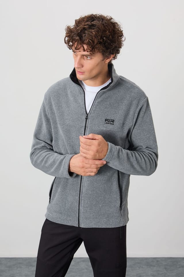Tommy Life Tommy Life Men's Plush Zip-Front Sweatshirt in Grey - 3