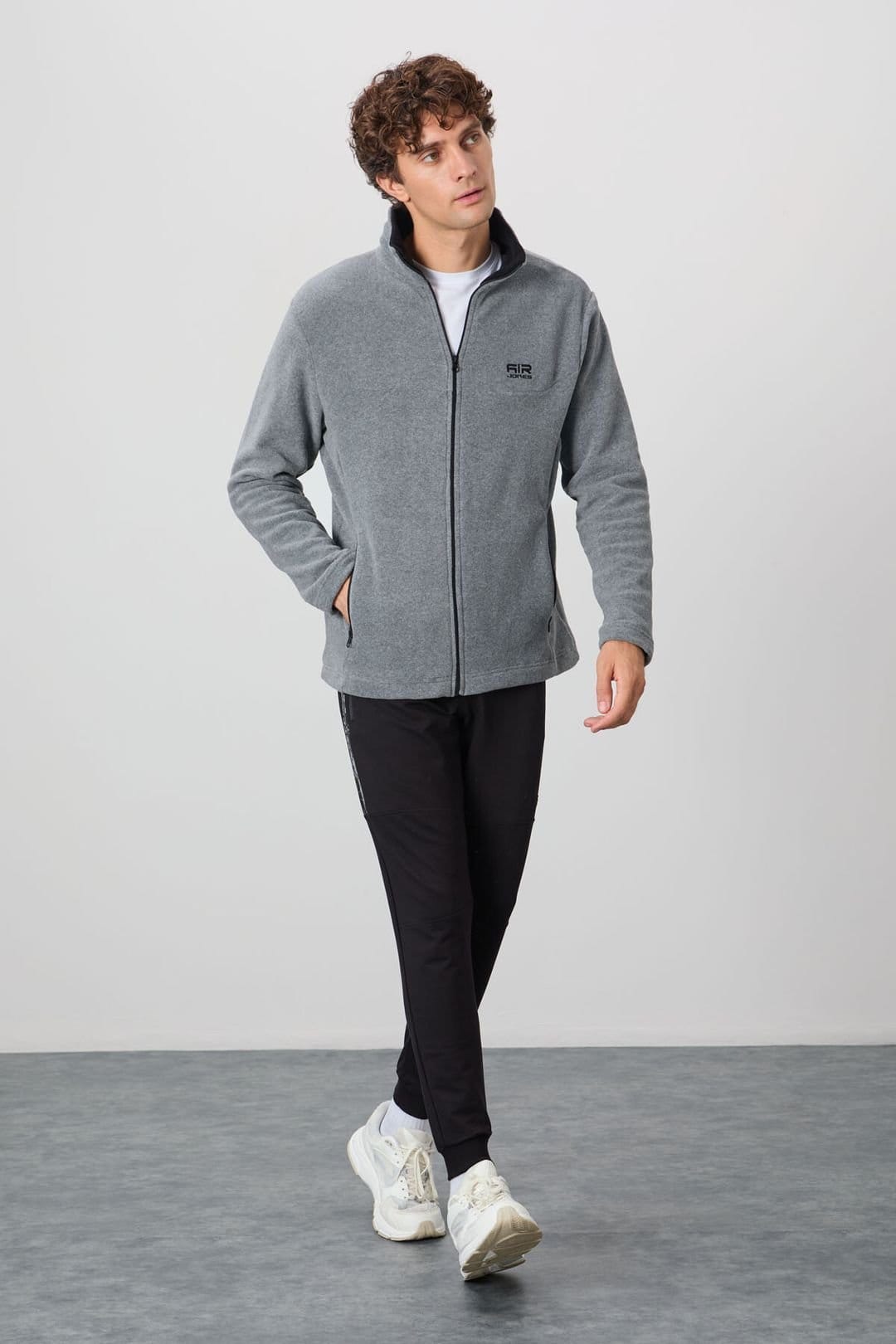 Tommy Life Tommy Life Men's Plush Zip-Front Sweatshirt in Grey - 4