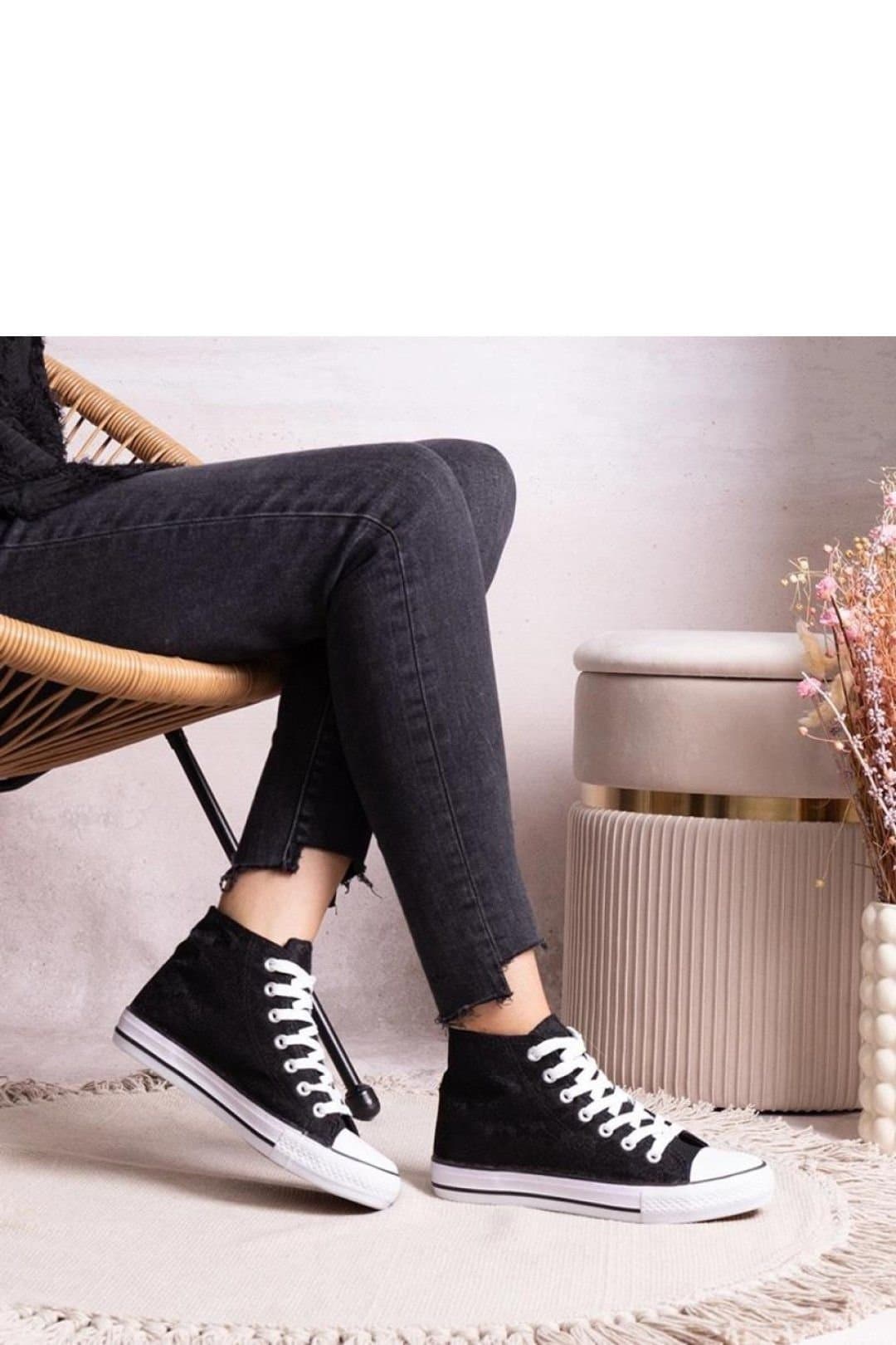 Love Lace Love Lace Women's High Top Lace Up Sneakers Brown Rubber Sole for Winter Street in Black