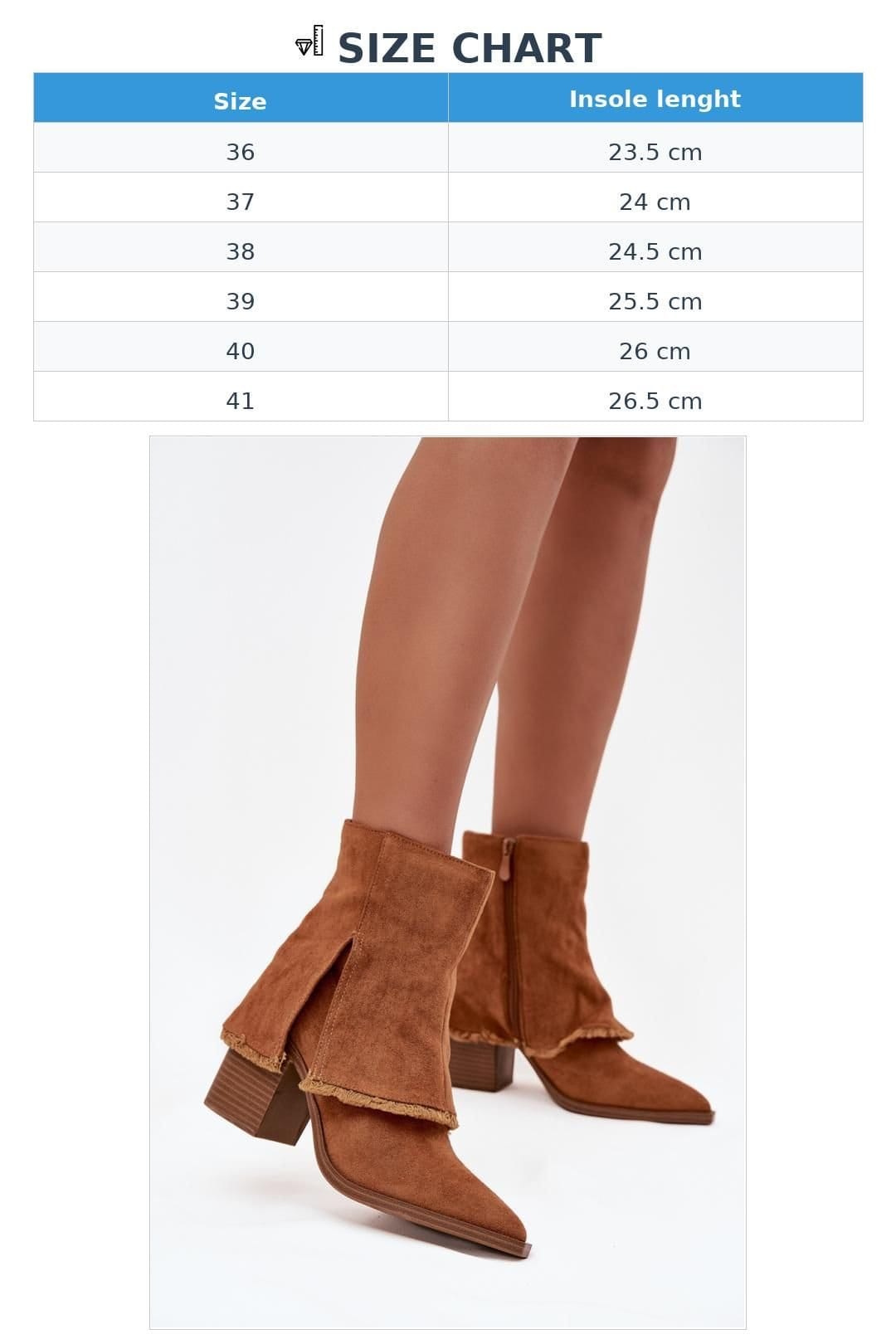 Love Lace Love Lace Women's Heel Column Ankle Boots with Folded Upper Pointed Toe Comfort in Brown - 4