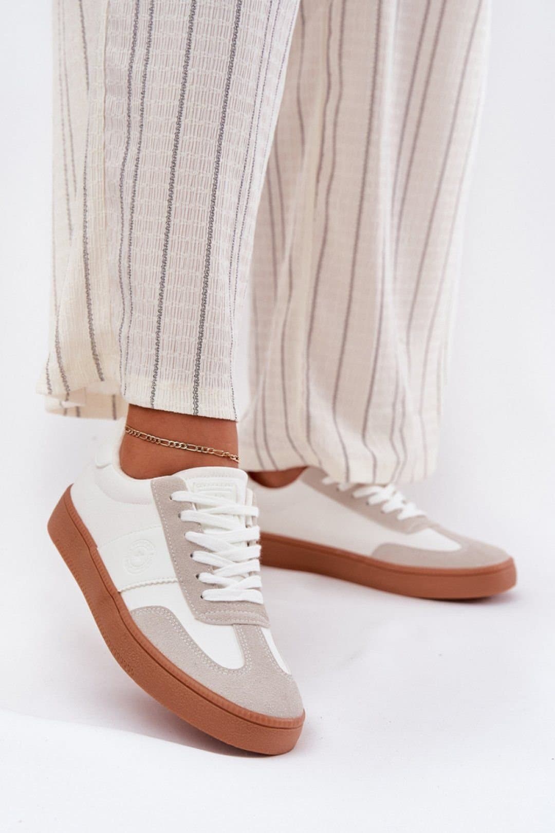 Love Lace Love Lace White Suede Sport Sneaker for Women