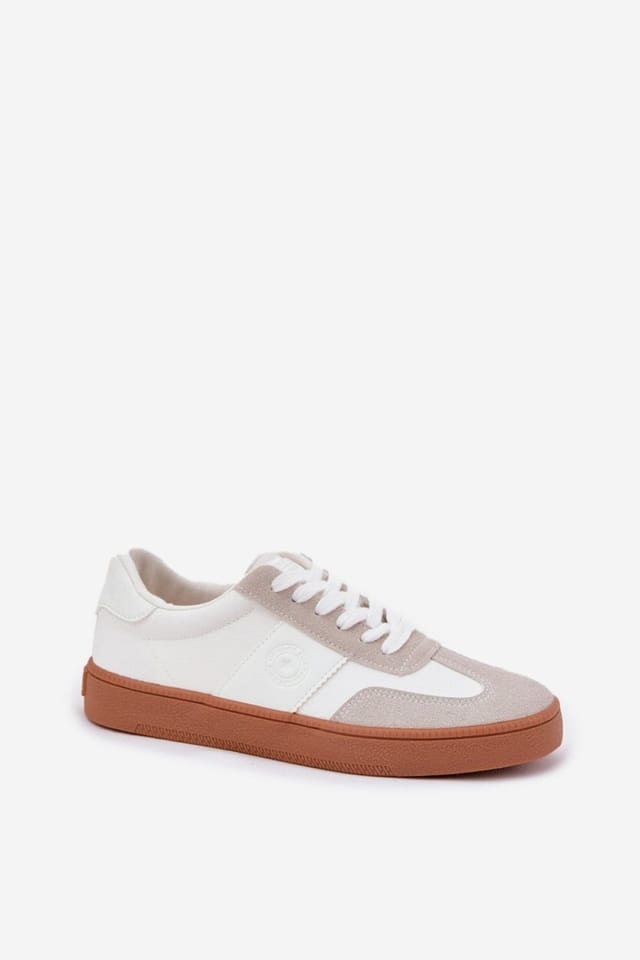 Love Lace Love Lace Women's Big Star Sport Sneaker with Fabric & Suede Comfort Everyday in White - 2
