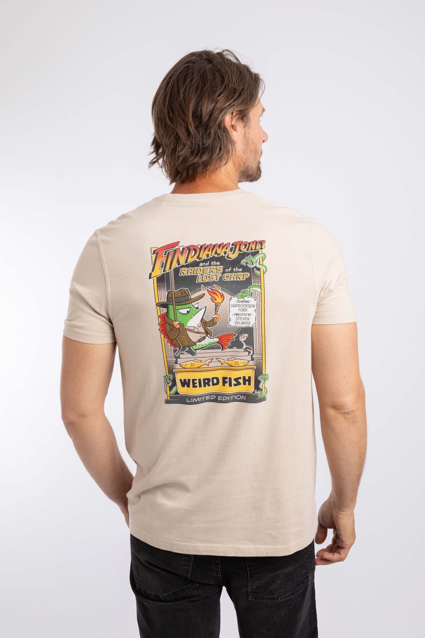 Weird Fish Weird Fish Men's Findiana Jones Artist T-Shirt in Ecru