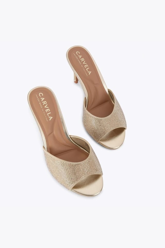 Carvela Carvela Women's 'Silvia Mule' Fabric Heels in Gold - 2