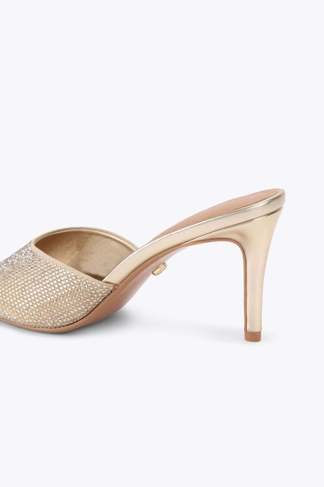 Carvela Carvela Women's 'Silvia Mule' Fabric Heels in Gold - 3