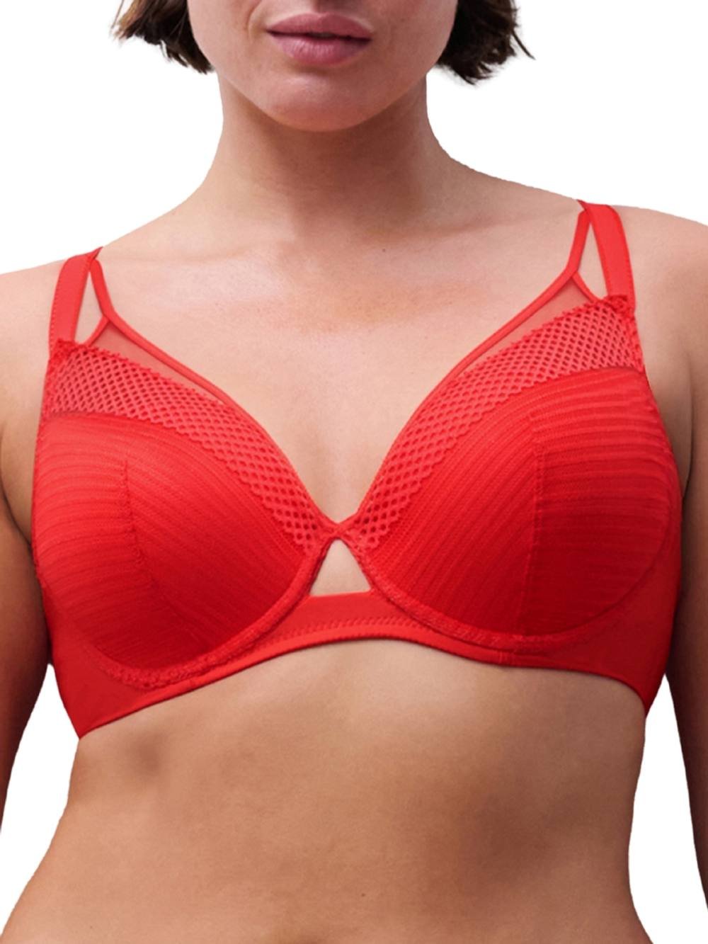 Chantelle Chantelle Women's Play Plunge T-Shirt Bra in Red - 2