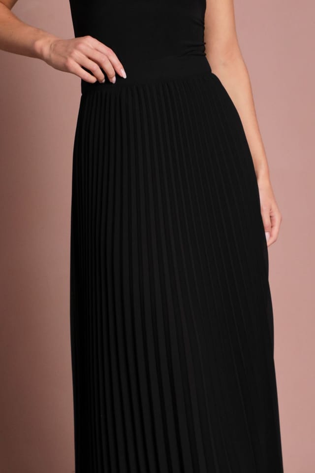 Coast Coast Women's Pleated Georgette Maxi Skirt in Black - 2