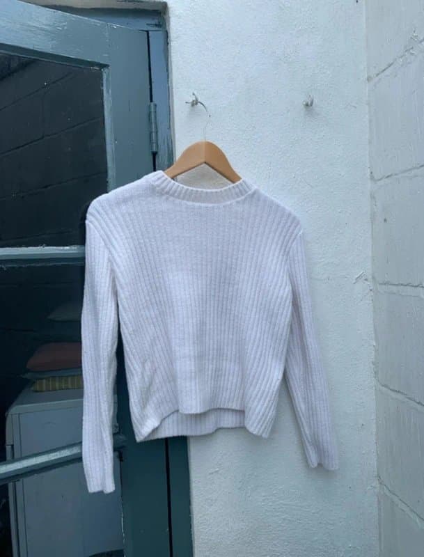 New Look New Look White Ribbed Jumper Size 8