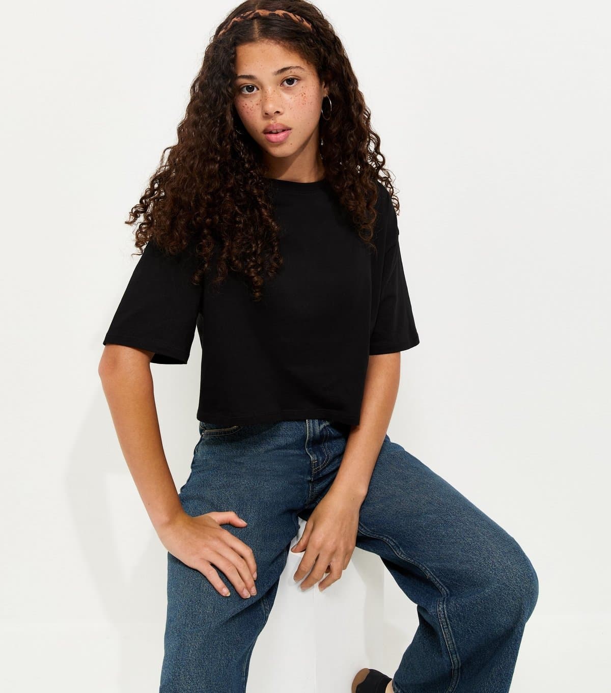 New Look New Look Black Cotton Rich Boxy Fit T-Shirt