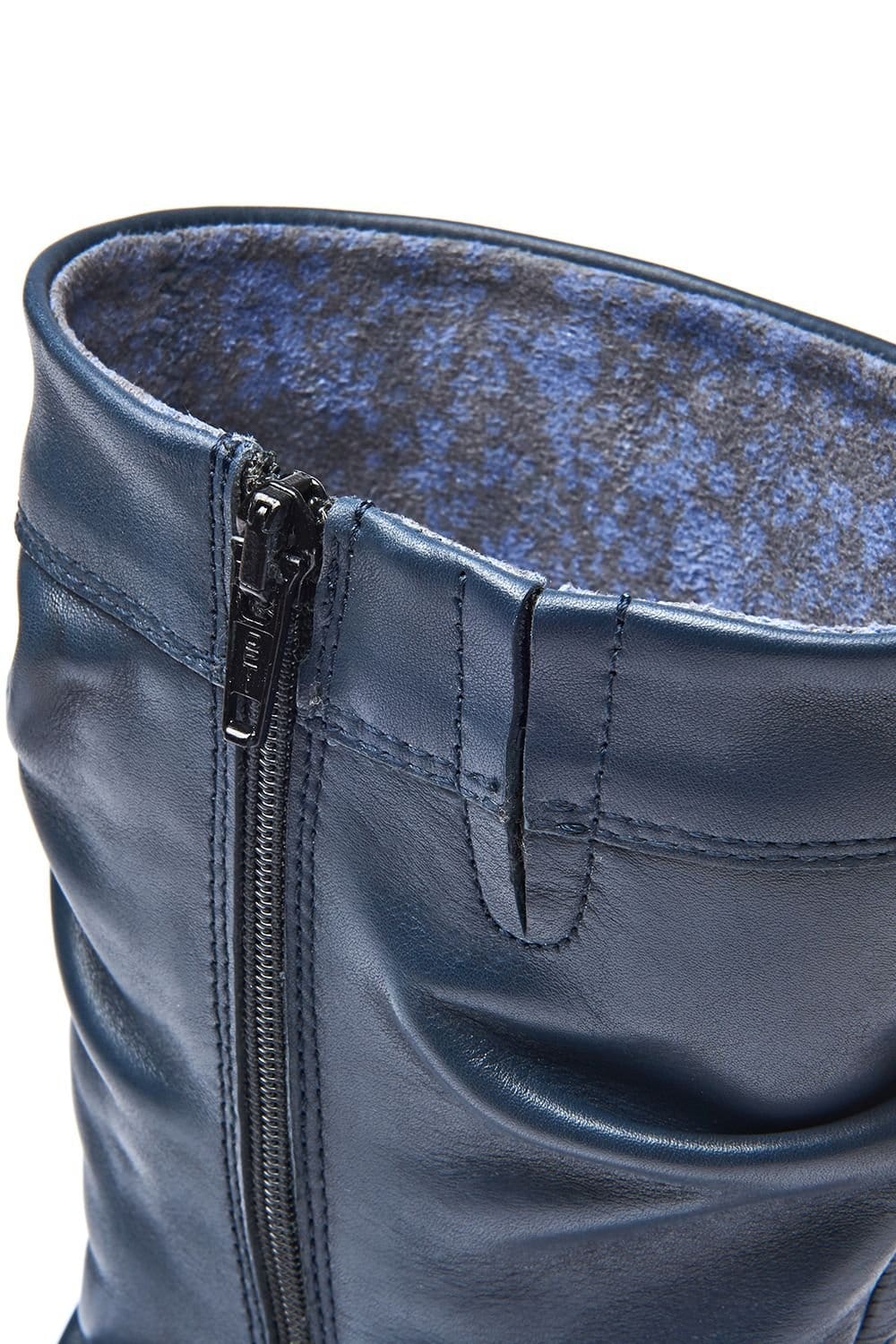 Moshulu Moshulu Women's 'Teacake' Slouchy Mid-Length Leather Boots in Indigo - 4