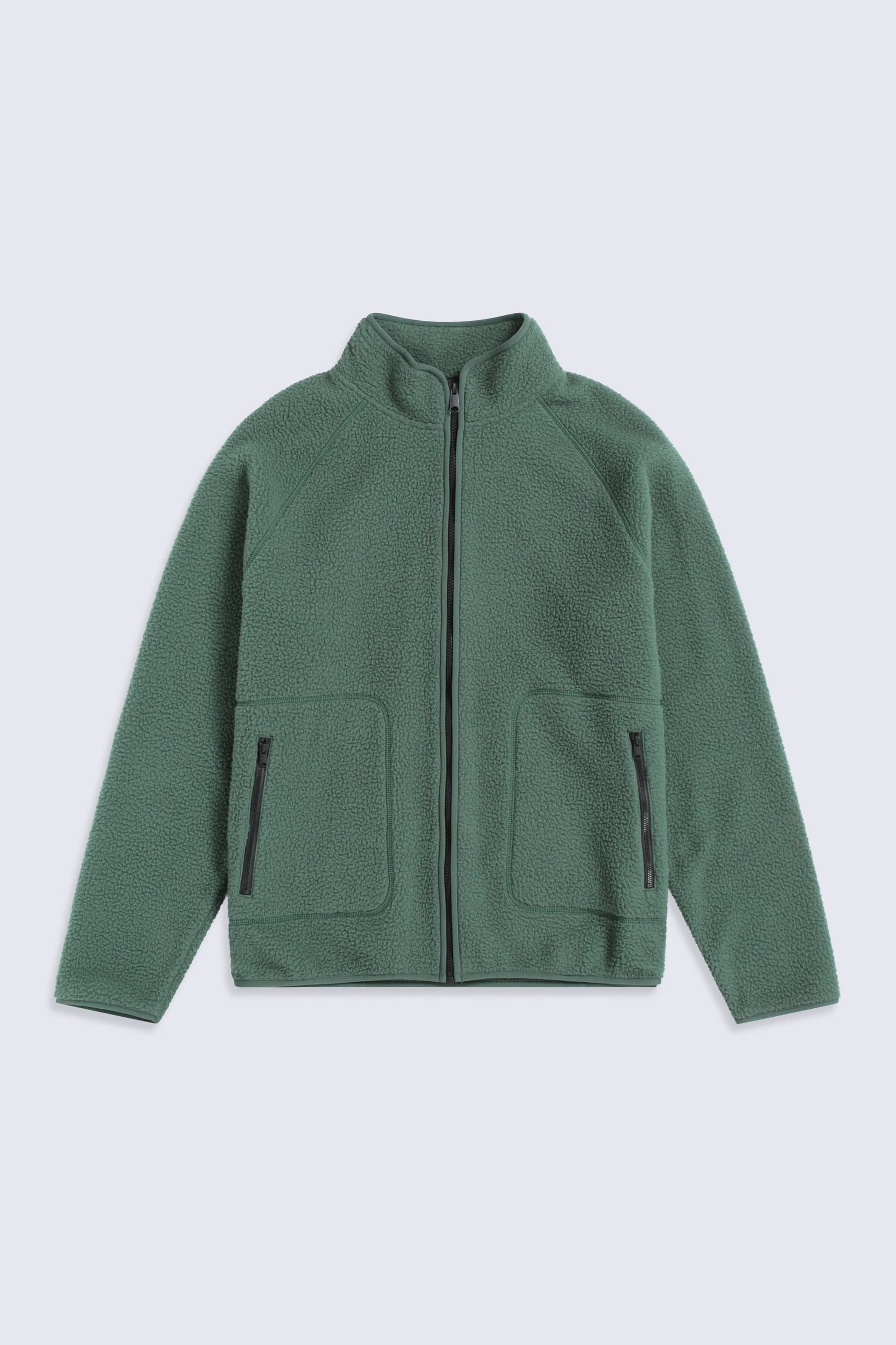 Animal Animal Men's 'Andy' Warm Comfortable Full Zip Casual Outdoor Borg Fleece Jacket in Khaki