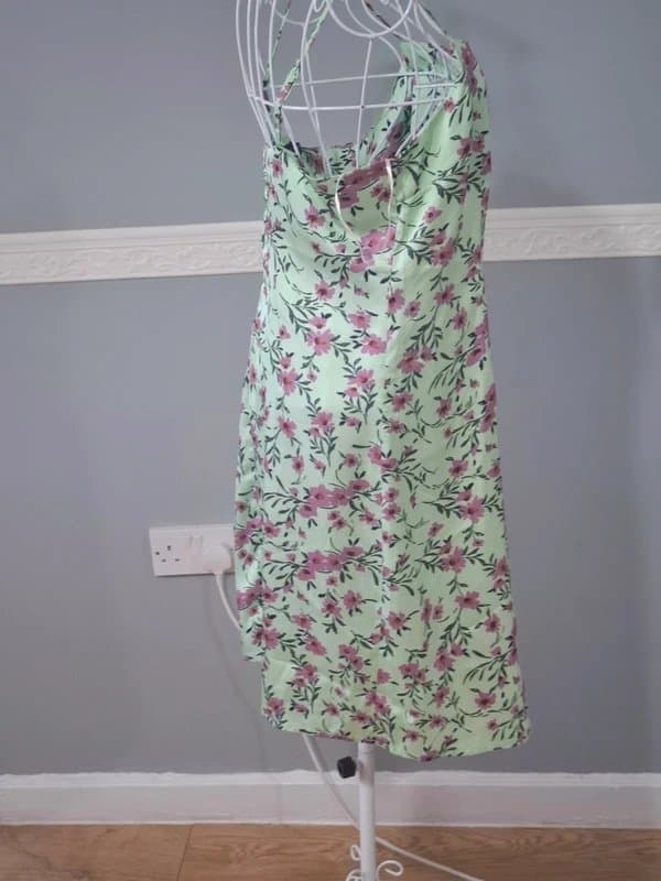 Akoz de toi AKOZ De Toi Satin Floral Mini Dress | Cottagecore Fairycore | Size M | Reversible 2-Way Wear