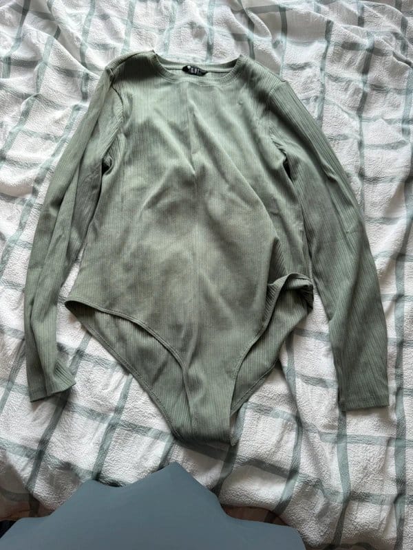 New Look Green Ribbed Bodysuit
