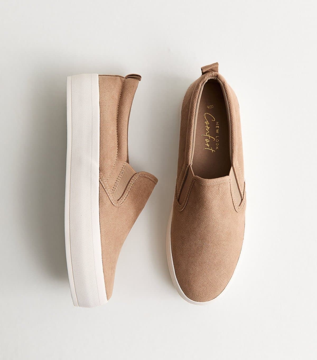 New Look New Look Light Brown Faux Suede Slip-On Loafers