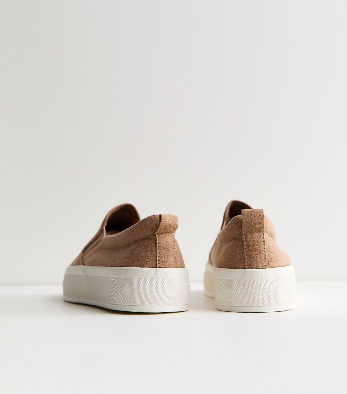 New Look Women's Light Brown Faux Suede Slip On Loafers Vegan New Look - 4