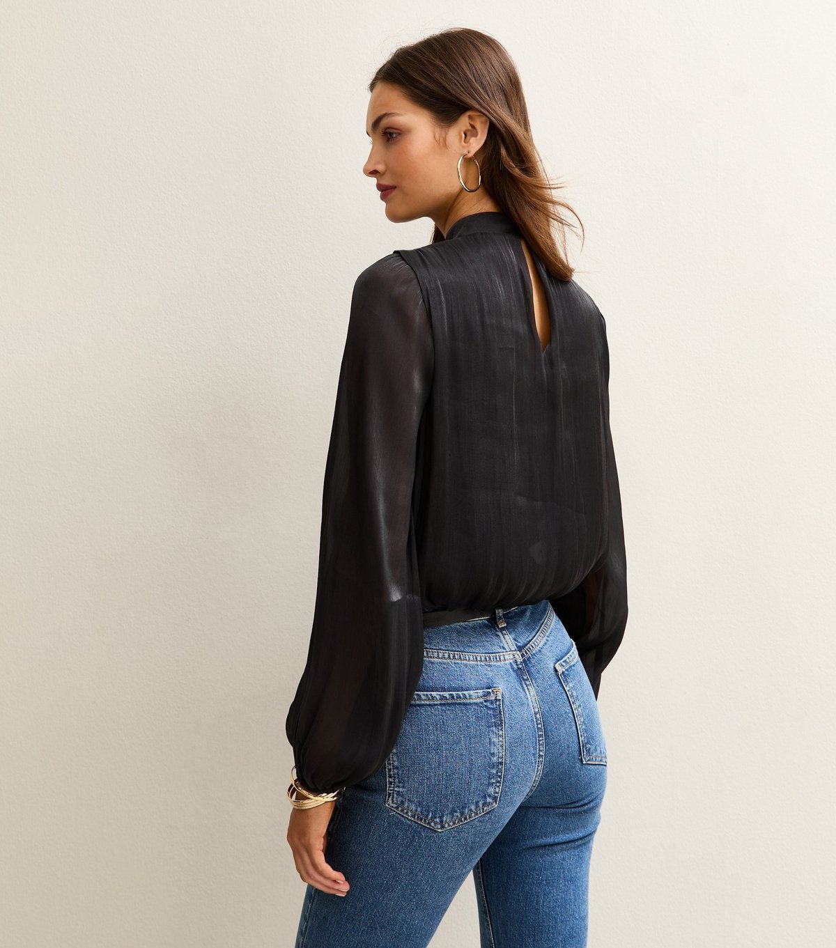 New Look Women's Tall Black Bubble Hem Long Sleeve Blouse New Look - 4