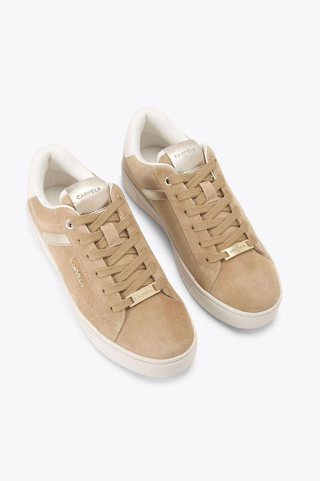 Carvela Carvela Women's 'Daze' Suede Fabric Trainers in Taupe - 2