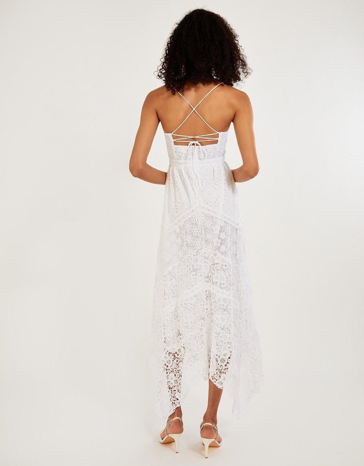 Monsoon Monsoon Women's Carla Lace Hanky Hem Bridal Maxi Dress Ivory - 4