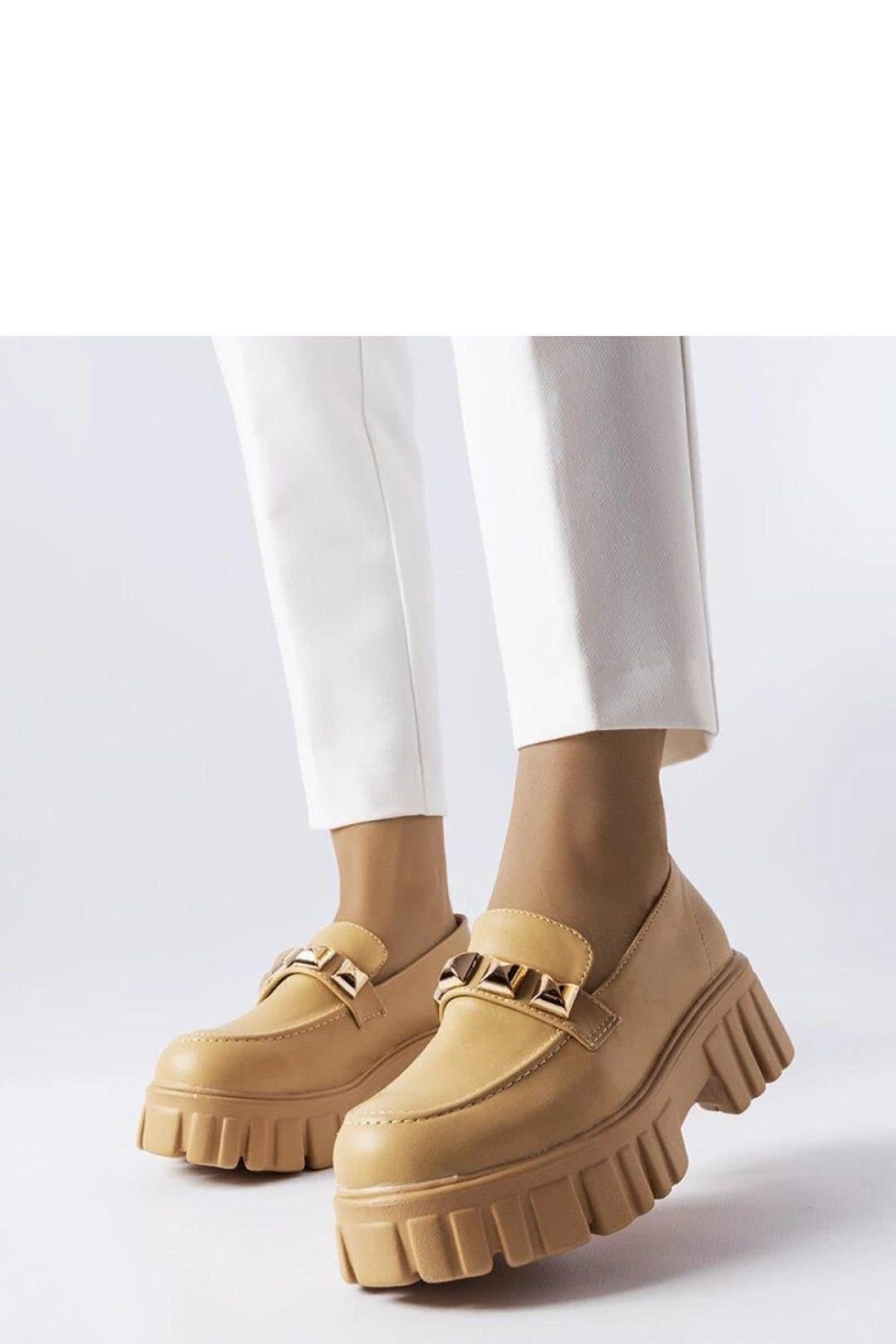 Love Lace Love Lace Beige Moccasin Platform Slip-On Shoes
