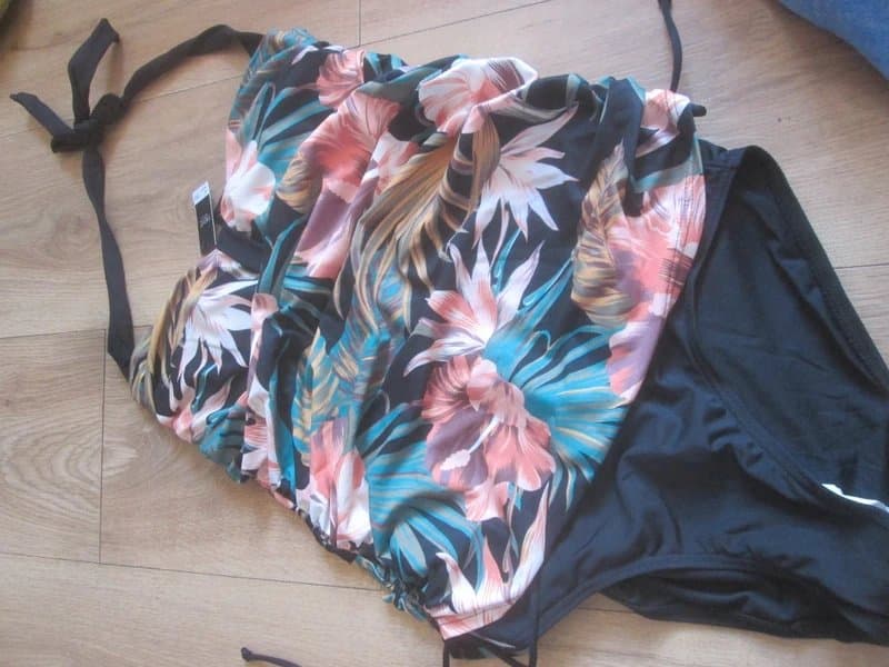Next Next size 10 no wire padded halter black mix swimming costume swimsuit Brand new with tags