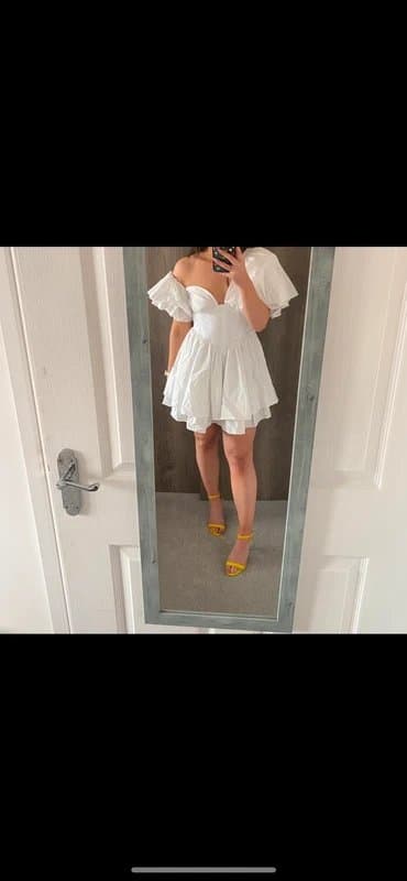 ASOS ASOS Luxe one shoulder cotton dress with corset detail