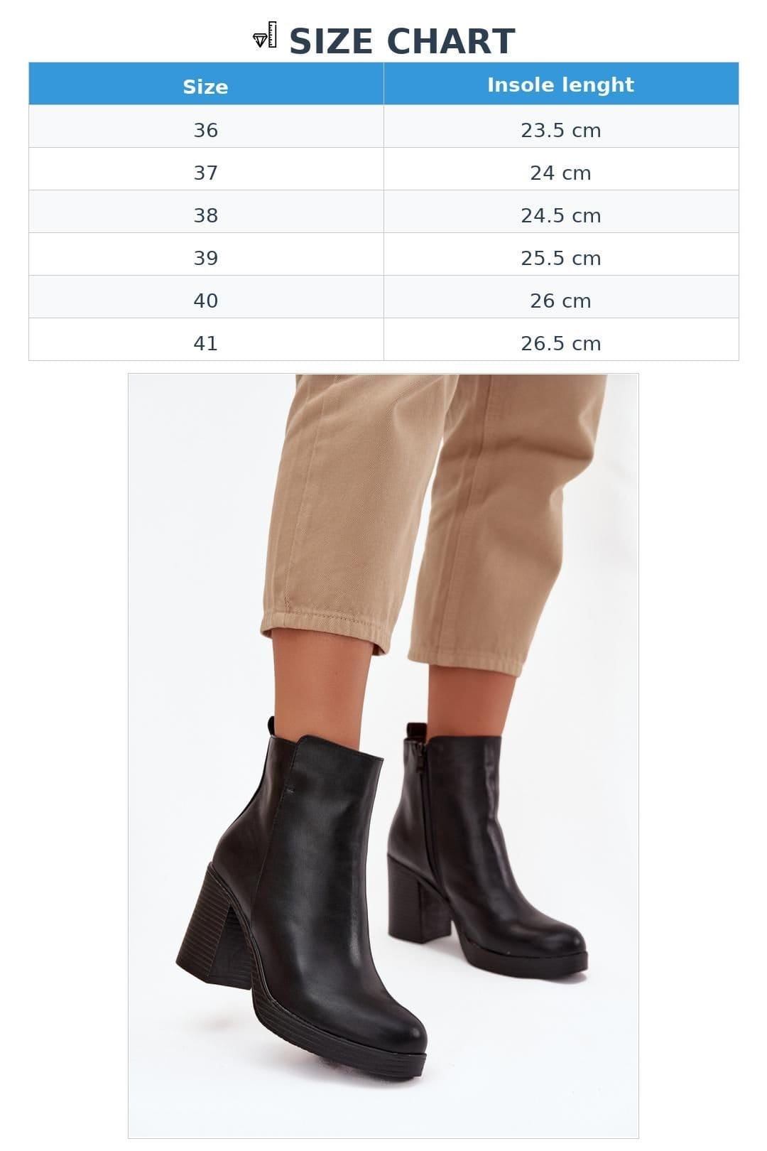 Love Lace Love Lace Women's Ankle Heel Boots with Side Zipper & Stable Pillar Heel in Black - 4