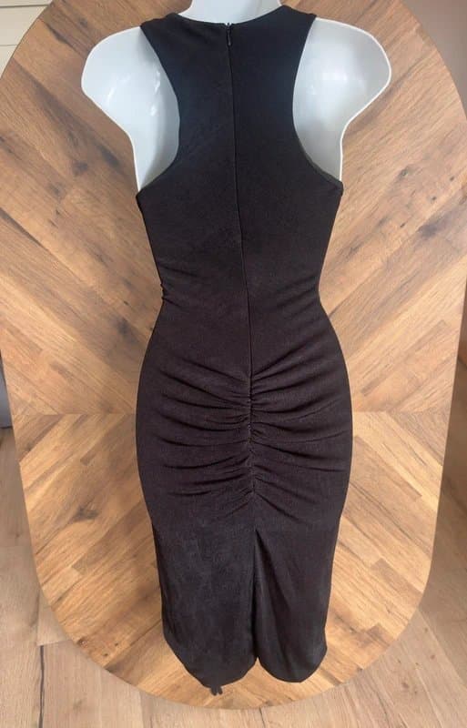 Club L London Club L London Black Ruched occasion Midi Dress size 8