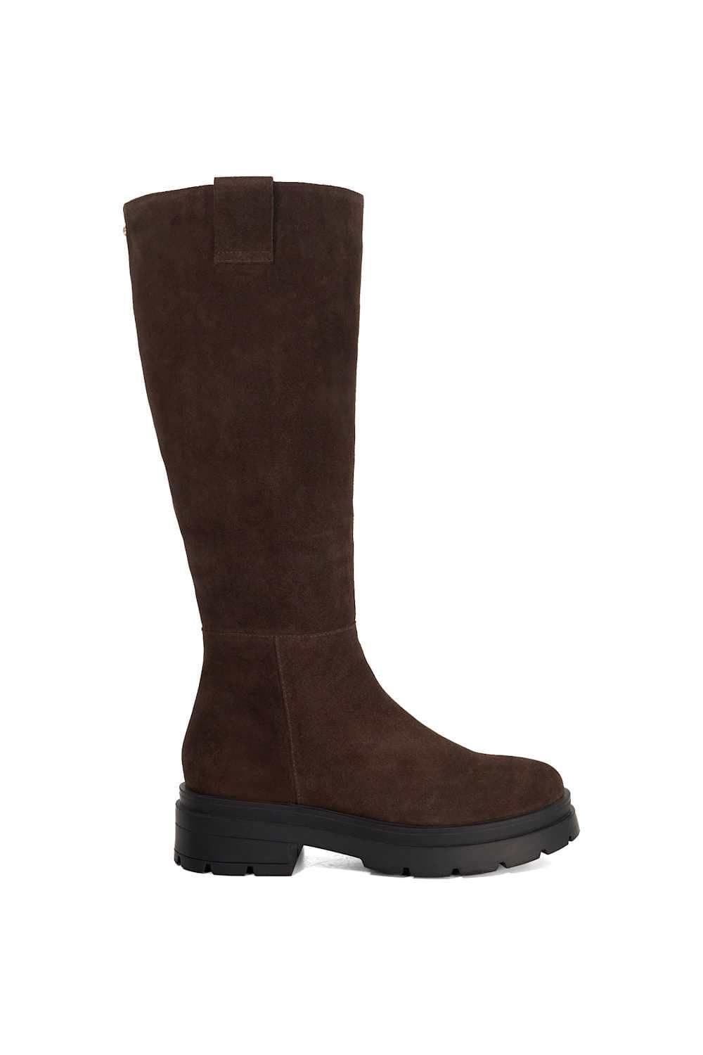 Dune London Dune London Women's 'Tiger' Suede Knee High Boots in Brown