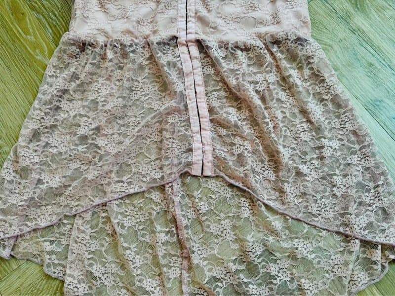 Wet Seal Wet Seal Vintage Y2K Dusty Pink Sheer Lace Peplum Top - Est UK 6/8 Coquette