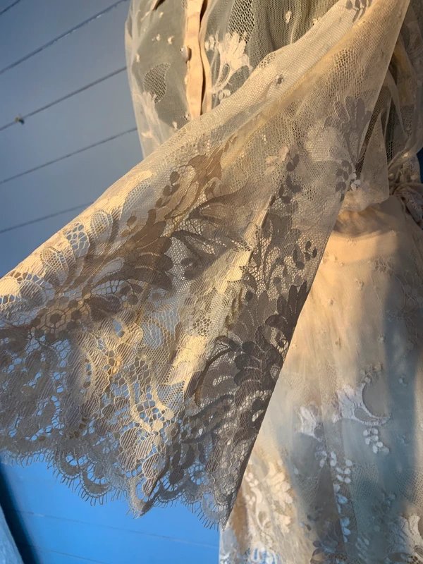 Vintage Dressing Vintage French Lace Two Piece Set Paris Y2K Sheer Co Ord UK 14 16 RRP £180 - 1