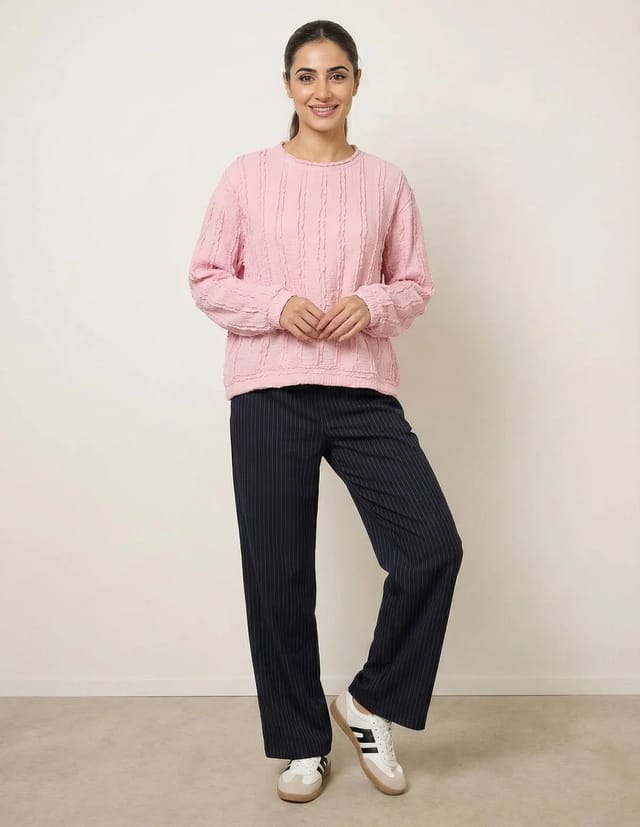 Blue Vanilla Ruffle Detailed Sleeve Top - 2