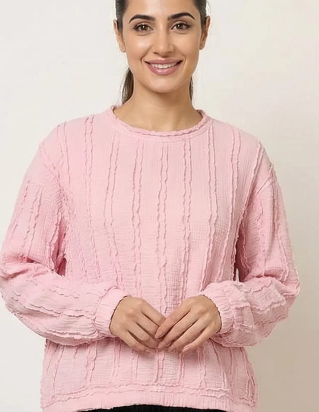 Blue Vanilla Ruffle Detailed Sleeve Top - 3