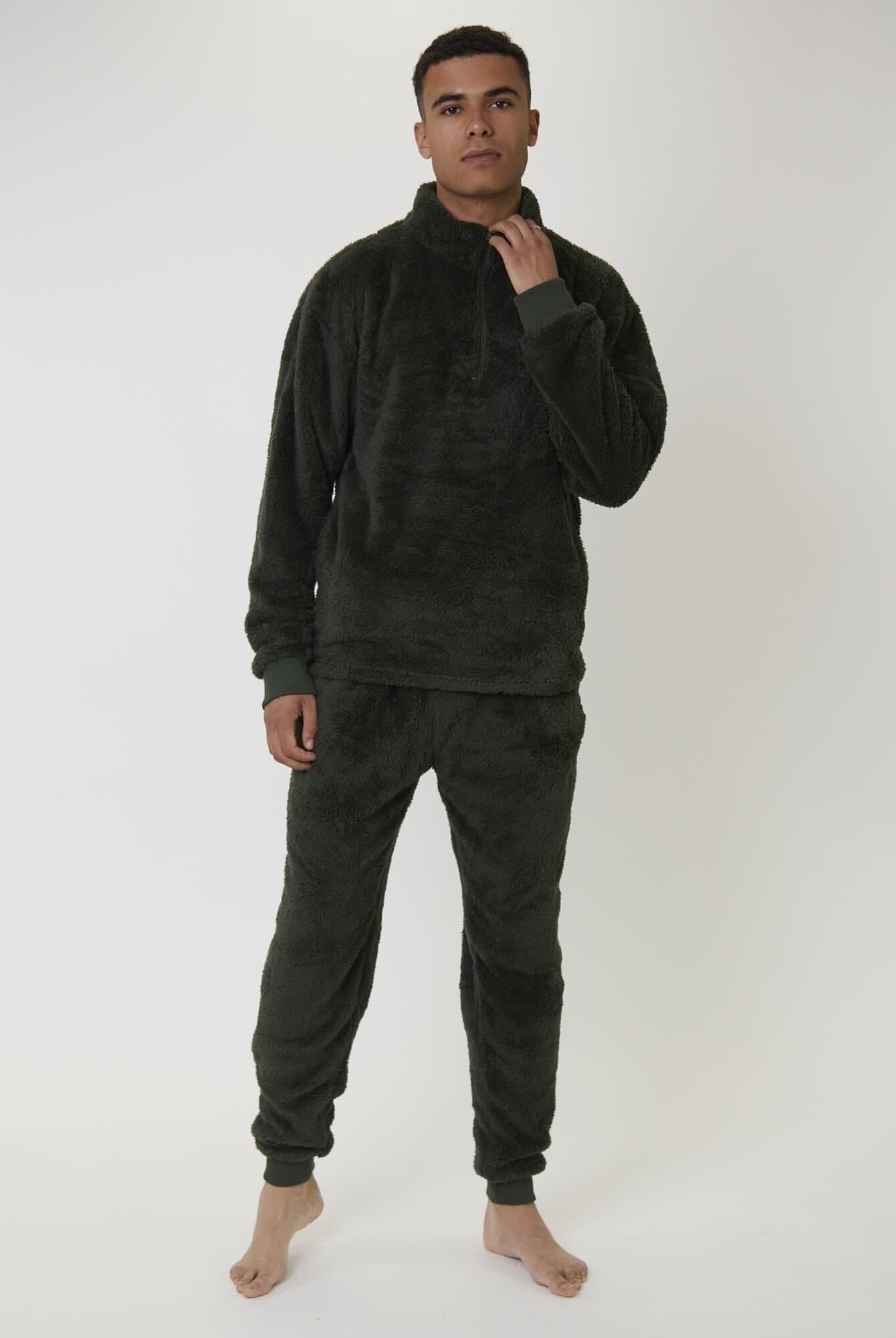 Loungeable Loungeable Men's Sherpa Lounge Jogger in Khaki