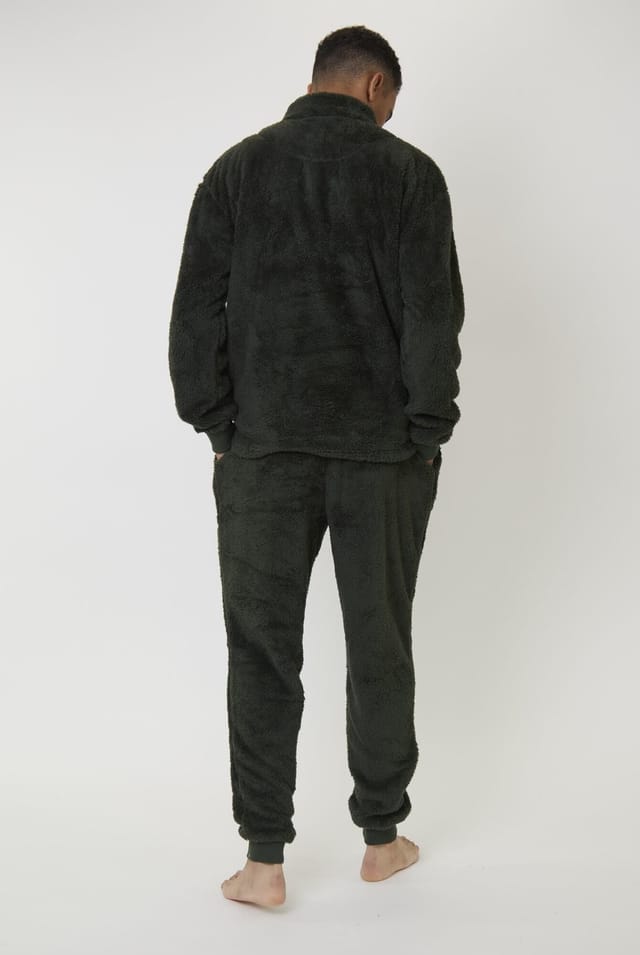 Loungeable Loungeable Men's Sherpa Lounge Jogger in Khaki - 3