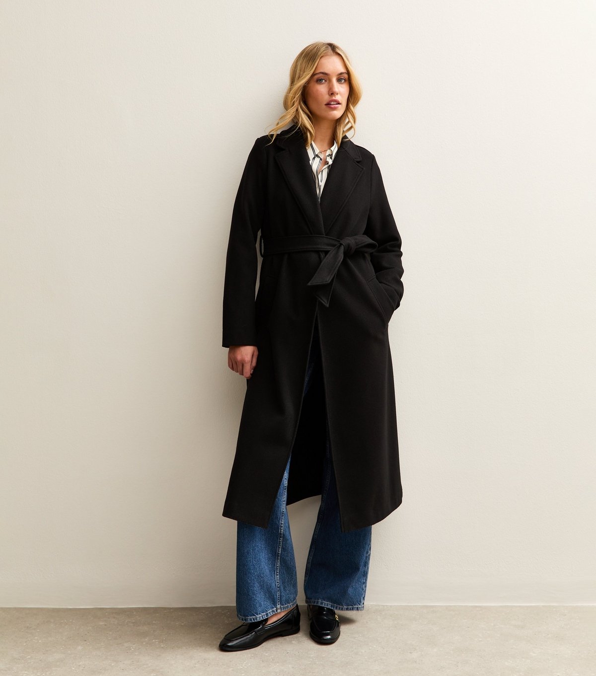 New Look Women's Tall Black Longline Belted Coat New Look - 2