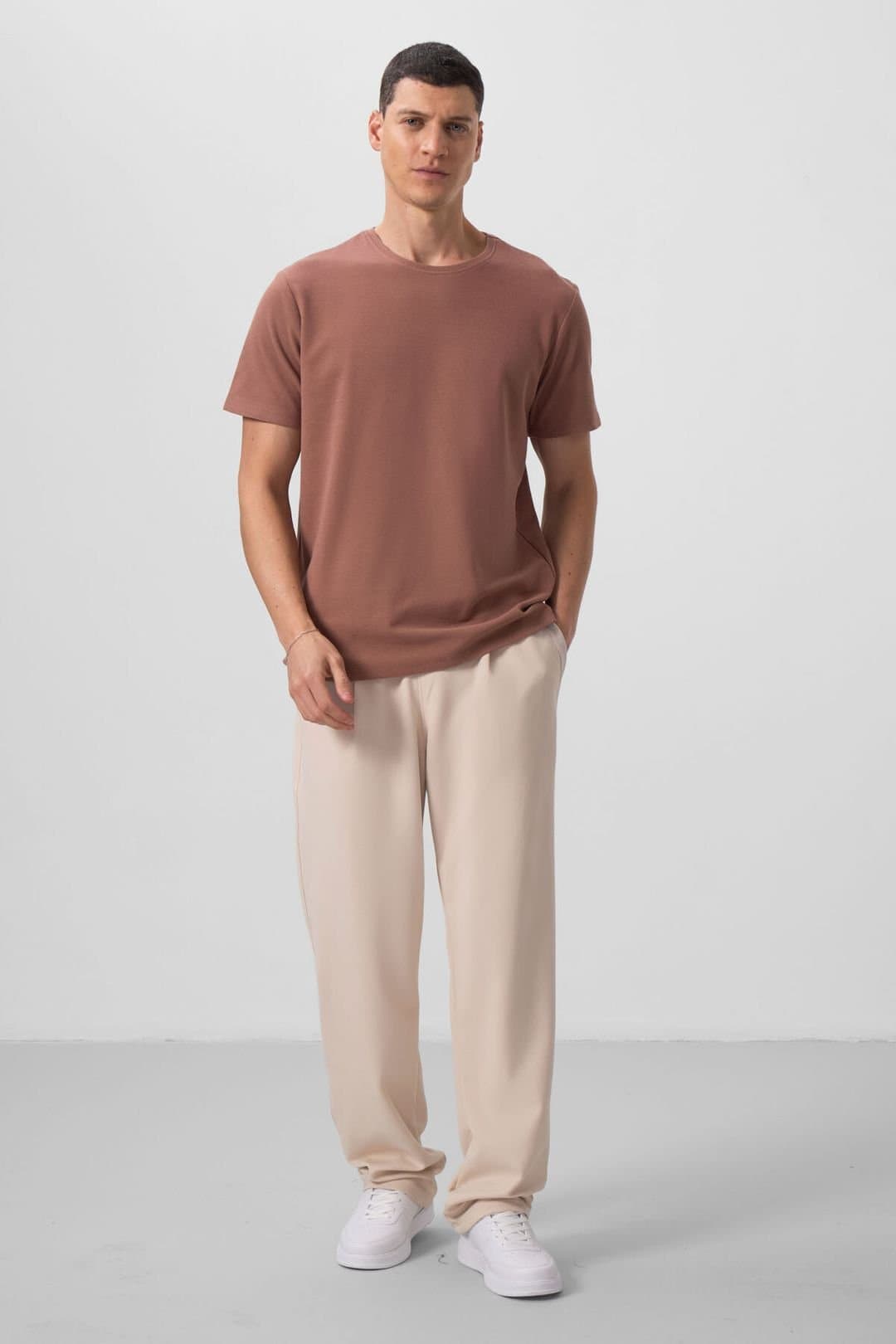 Tommy Life Tommy Life Men's Wide-leg Palazzo Trousers in Beige