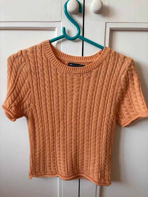 ASOS Design Apricot Ribbed Tshirt