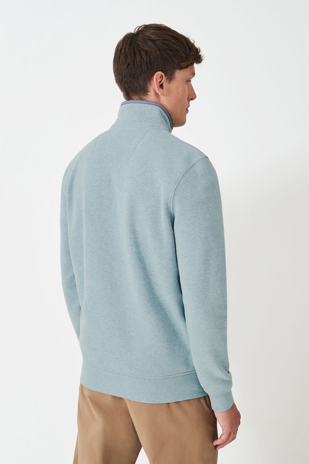 Crew Clothing Crew Clothing Men's Classic 1/2 Zip Sweat Tourmaline Marl Green - 4