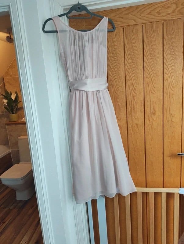 Showcase Blush Ruched Midi Dress