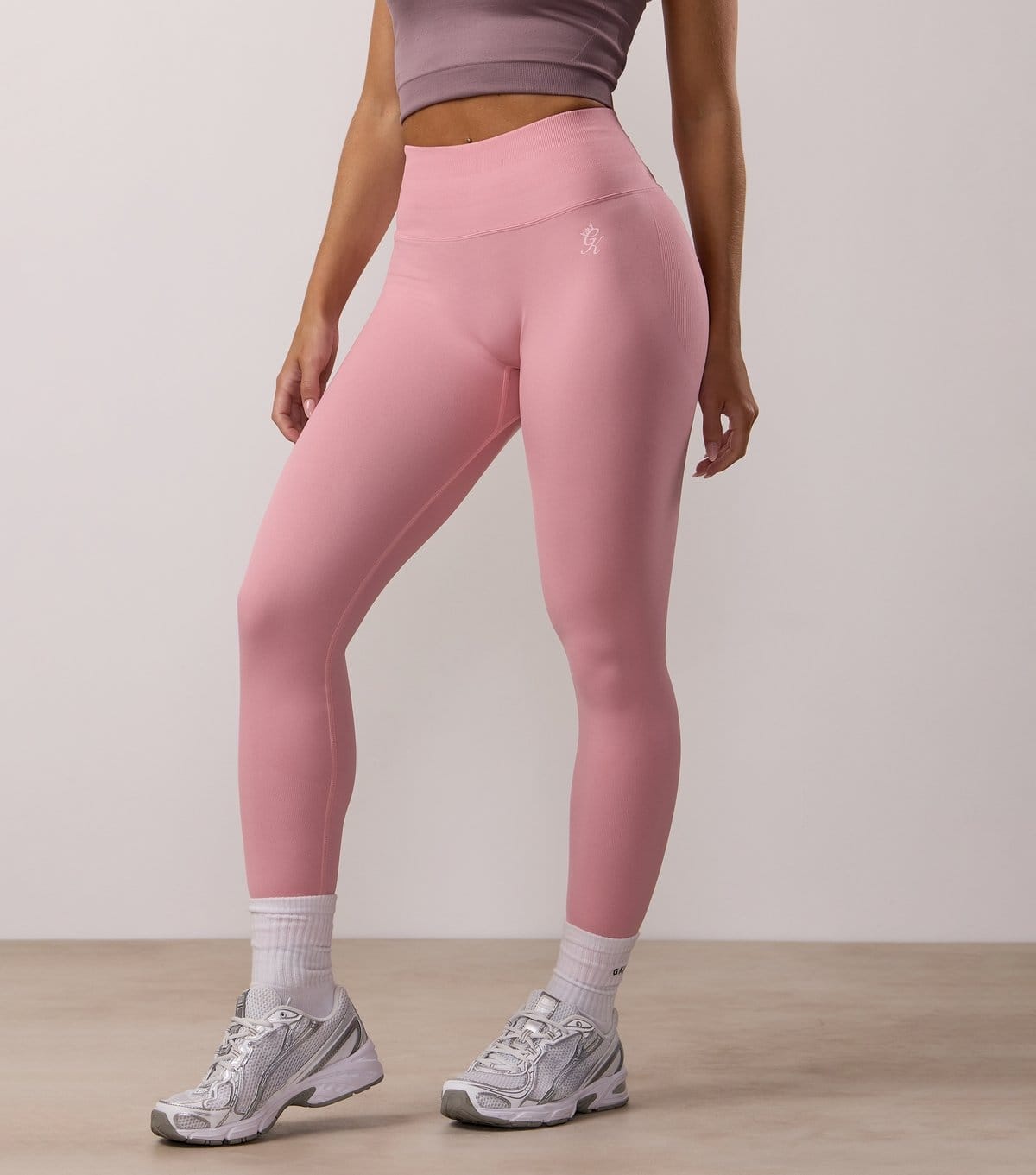 Gym King Pink Stretch Jersey Sculpting Seamless Leggings