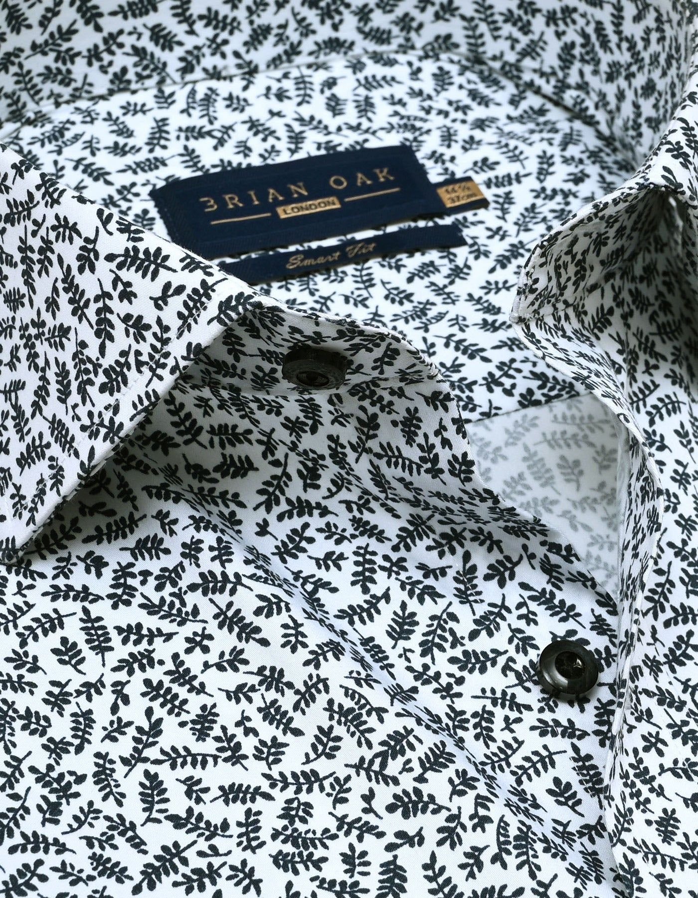 Brian Oak London Brian Oak London Men's Easy Care Patterned Shirt - White - 1