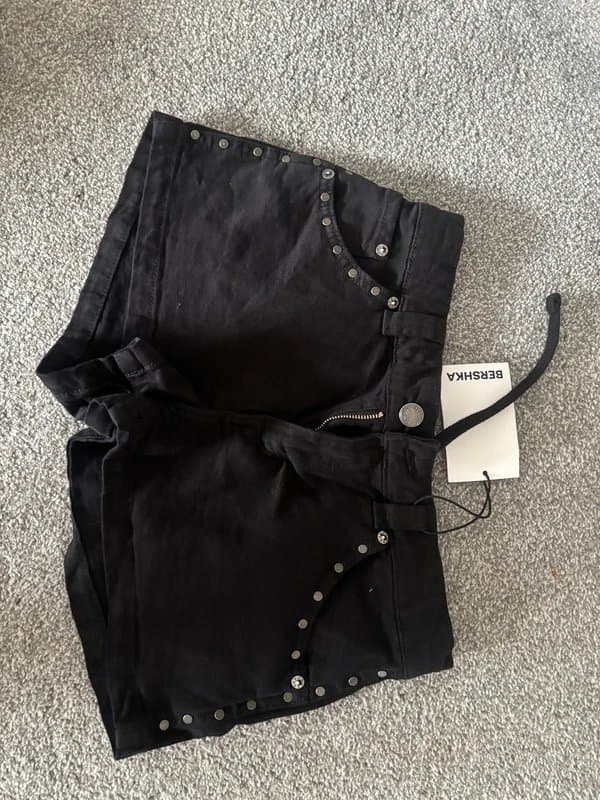 Bershka Studded black Bershka shorts