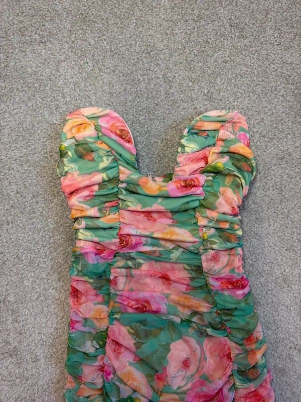 ASOS Floral ruched ASOS strapless bandeau long dress