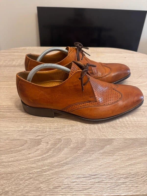 Barker Flex Vintage Barker Flex Comfort System Wingtip Derby Shoes – Tan Leather – UK 6.5 – Made in England