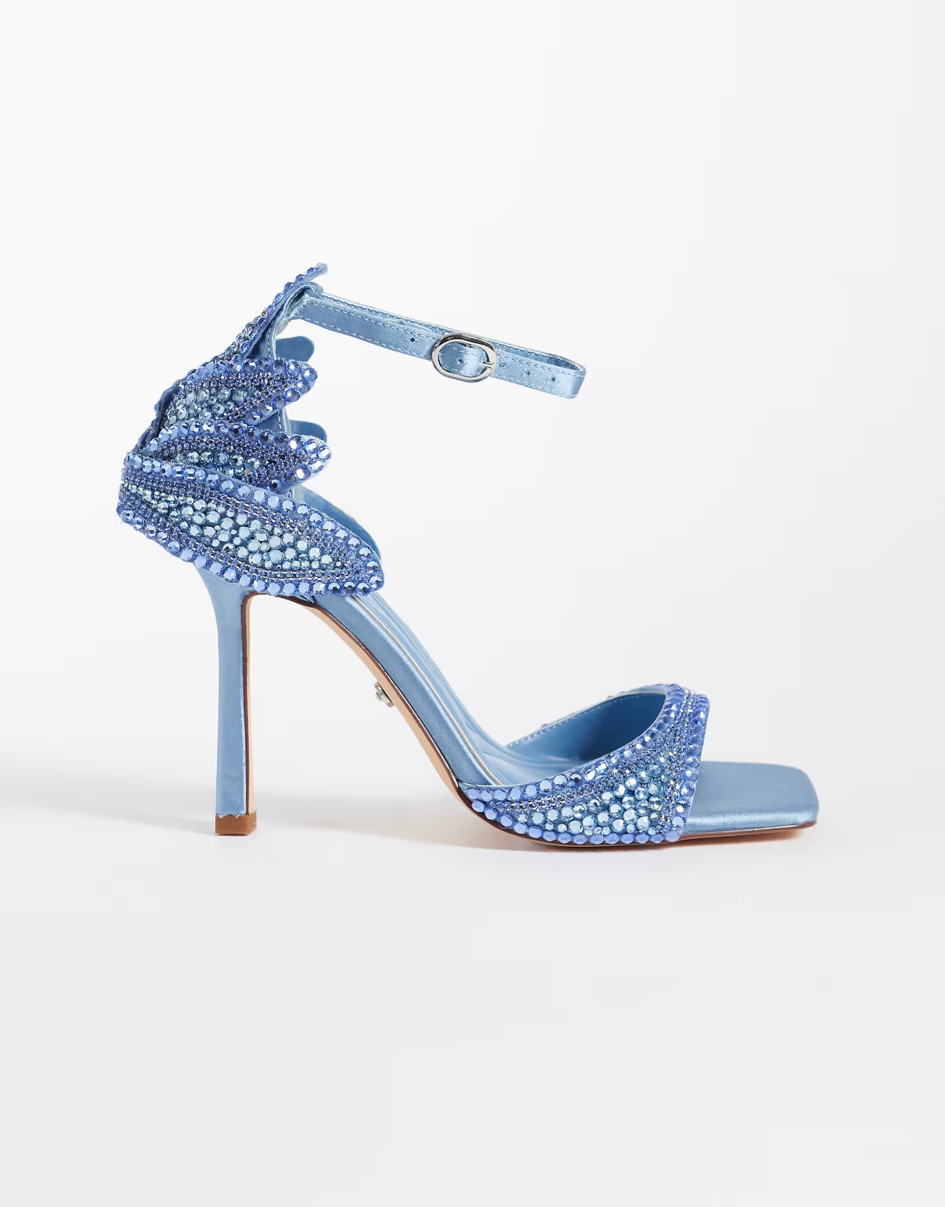 ASOS ASOS Azalea Wang Rusyn Embellished Heeled Sandals In Blue