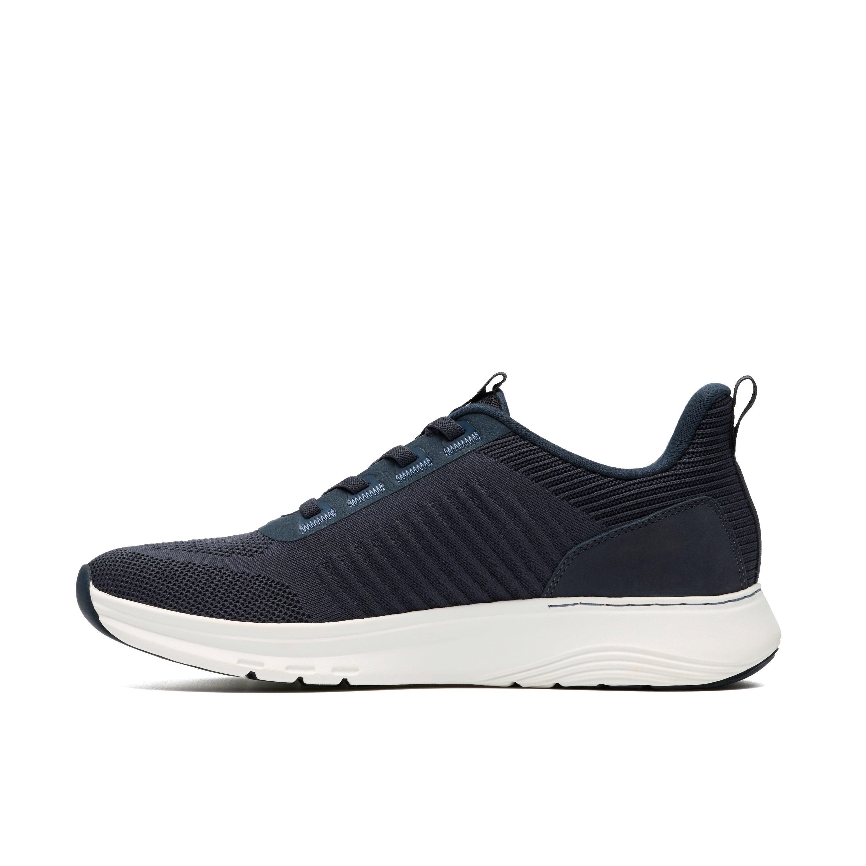 Clarks Clarks Men's Motion Trek LT Navy Knit Trainers, Lace Up in Blue - 2